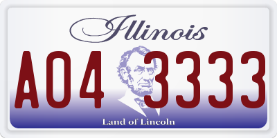IL license plate A043333