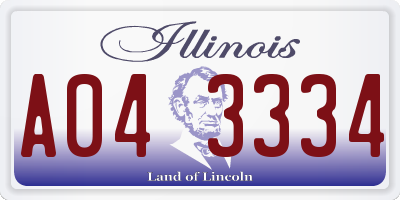 IL license plate A043334