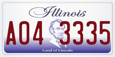 IL license plate A043335