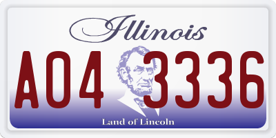 IL license plate A043336