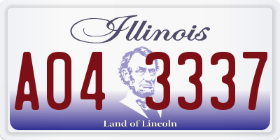 IL license plate A043337