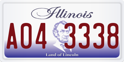 IL license plate A043338