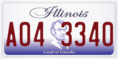 IL license plate A043340