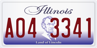 IL license plate A043341