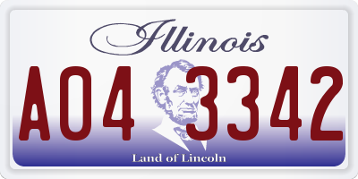 IL license plate A043342