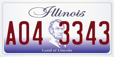 IL license plate A043343