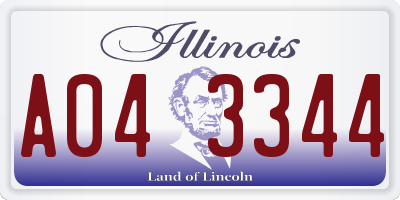 IL license plate A043344