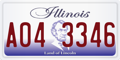 IL license plate A043346
