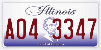 IL license plate A043347