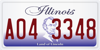 IL license plate A043348