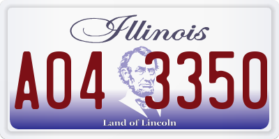 IL license plate A043350