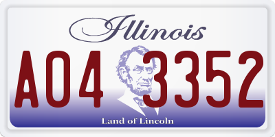 IL license plate A043352