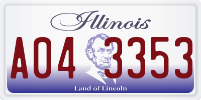 IL license plate A043353