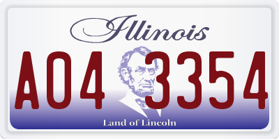 IL license plate A043354