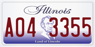 IL license plate A043355