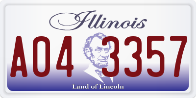 IL license plate A043357