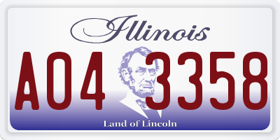 IL license plate A043358