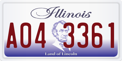 IL license plate A043361