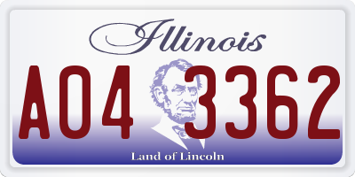 IL license plate A043362