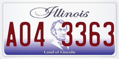 IL license plate A043363
