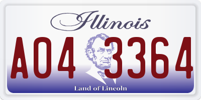 IL license plate A043364