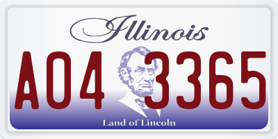 IL license plate A043365