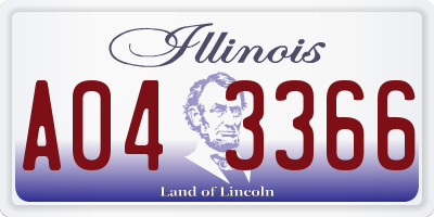 IL license plate A043366