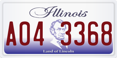 IL license plate A043368