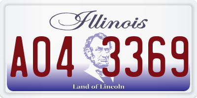 IL license plate A043369