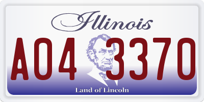 IL license plate A043370