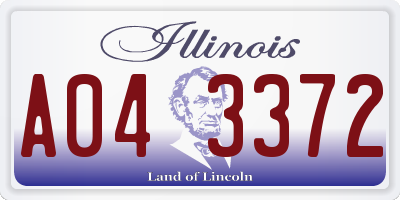 IL license plate A043372