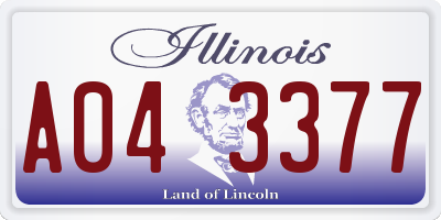 IL license plate A043377