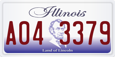 IL license plate A043379