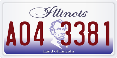 IL license plate A043381