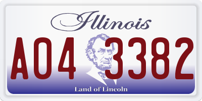 IL license plate A043382