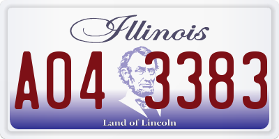 IL license plate A043383