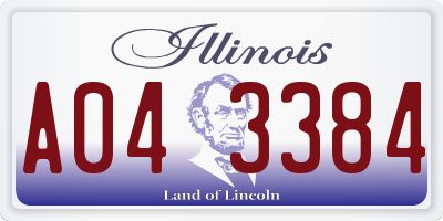 IL license plate A043384