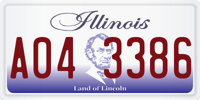 IL license plate A043386