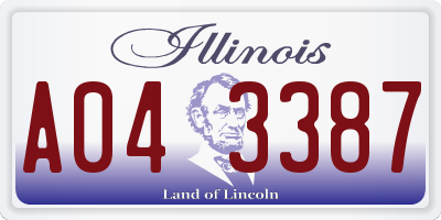 IL license plate A043387
