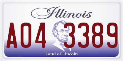 IL license plate A043389