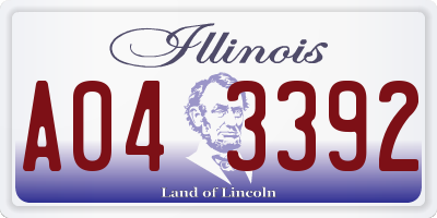 IL license plate A043392