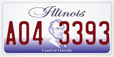 IL license plate A043393