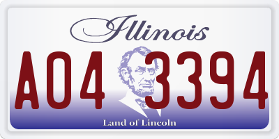 IL license plate A043394