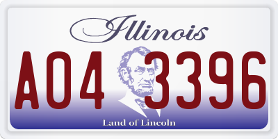 IL license plate A043396