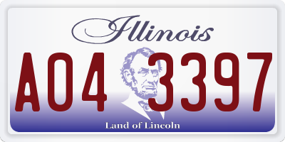 IL license plate A043397