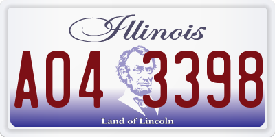 IL license plate A043398