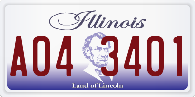 IL license plate A043401