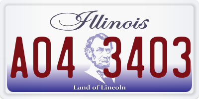 IL license plate A043403