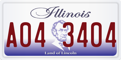 IL license plate A043404