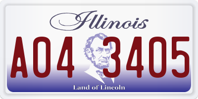IL license plate A043405
